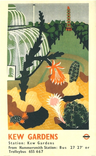 Kew Gardens poster for London Transport, Edward Bawden 1939